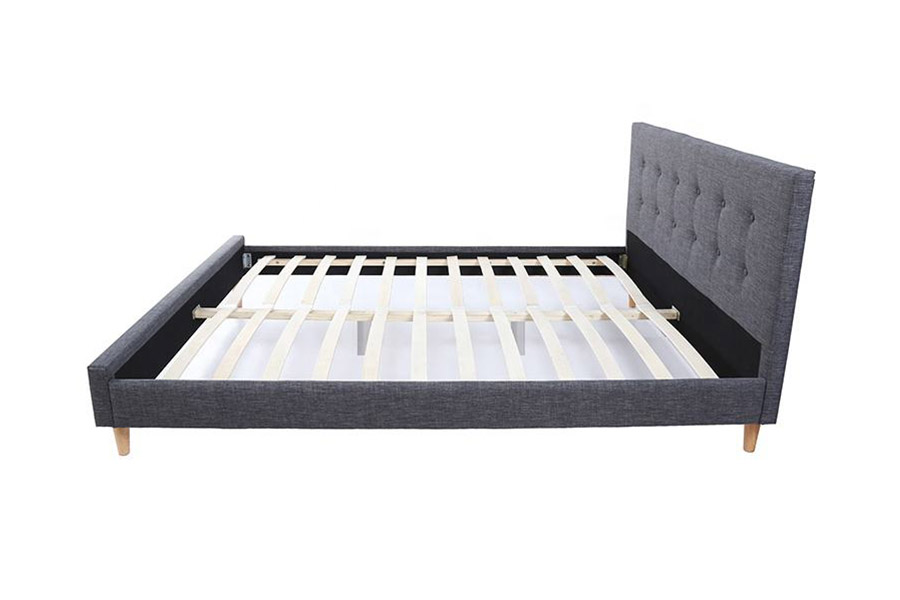1380 Scandinavian lecti Dark Gray Fabric ascensum Bed