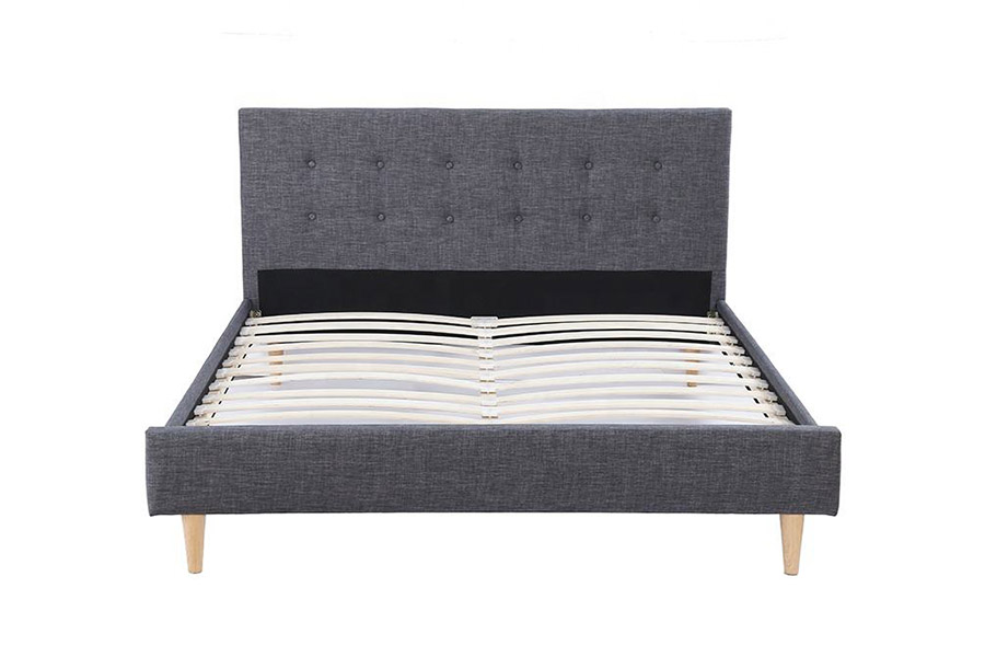 1380 Scandinavian lecti Dark Gray Fabric ascensum Bed