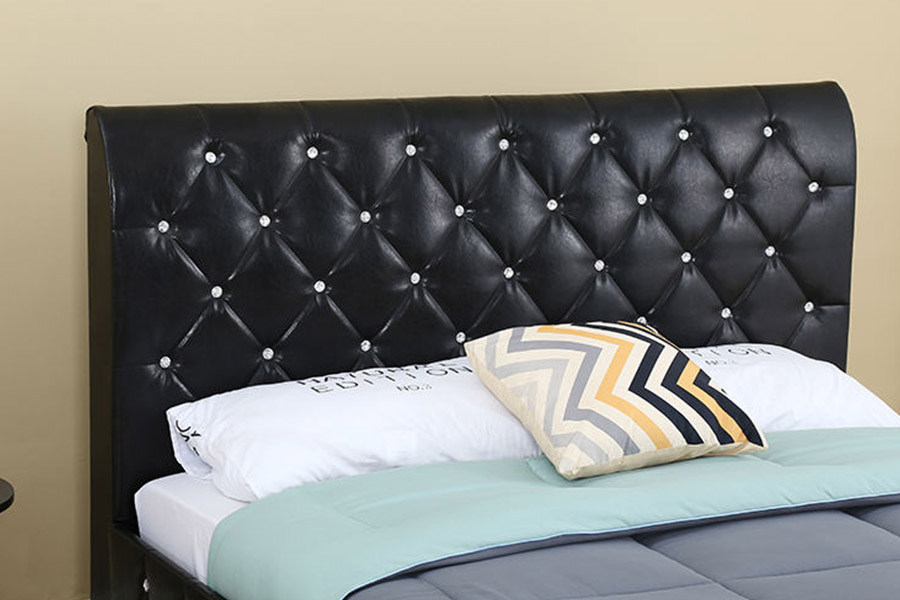 1367 Black Leather Soft Pu Headboard ascensum Bed