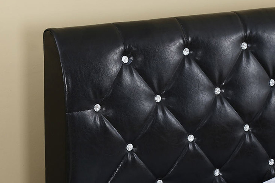 1367 Black Leather Soft Pu Headboard ascensum Bed