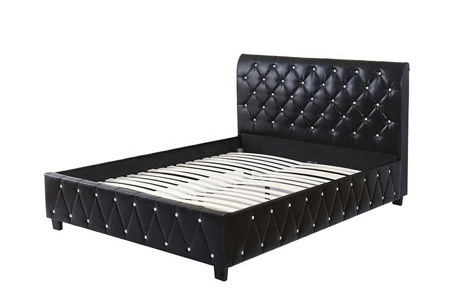 1367 Black Leather Soft Pu Headboard ascensum Bed