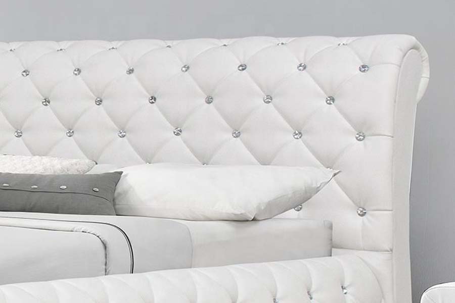 MDLXXXVI Alba PU Leather Soft ligneus Frame ascensum Bed