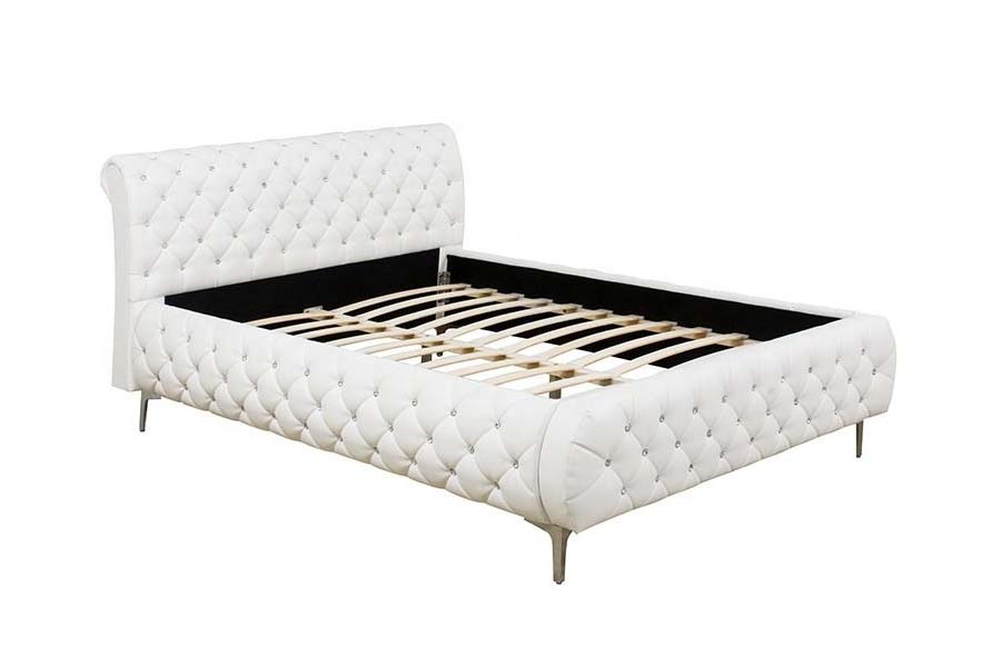 MDLXXXVI Alba PU Leather Soft ligneus Frame ascensum Bed
