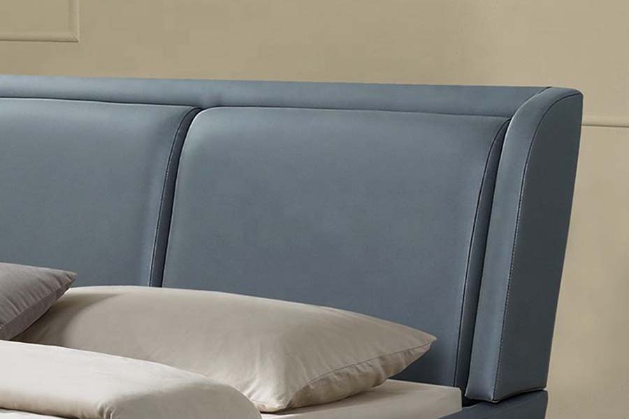 MDLXXXIV Black Leather Soft Headboard ascensum lectum