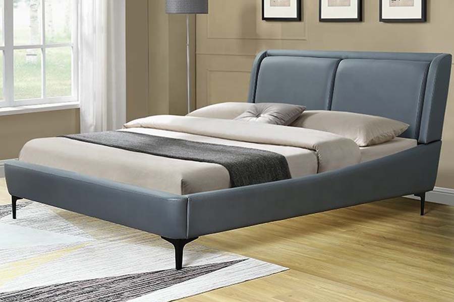 MDLXXXIV Black Leather Soft Headboard ascensum lectum