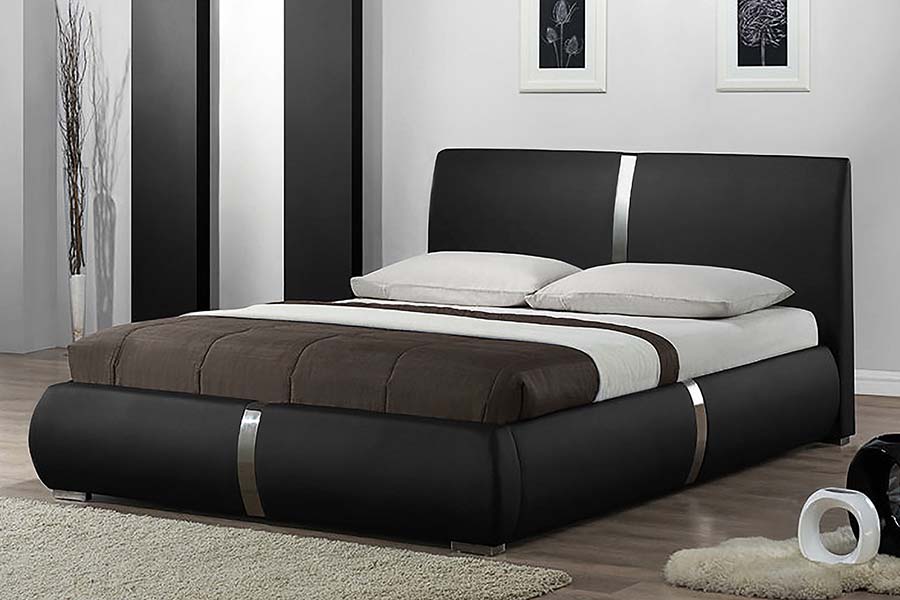 MDCCCLIX Firmum ligneum Frame Soft Leather ascensum lectum