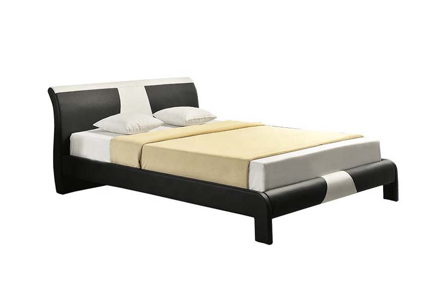 1857 Modern Contemporary Faux Leather LED Upholstered Bed Frame