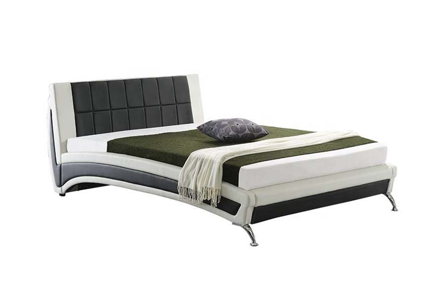 1857 Modern Contemporary Faux Leather LED Upholstered Bed Frame