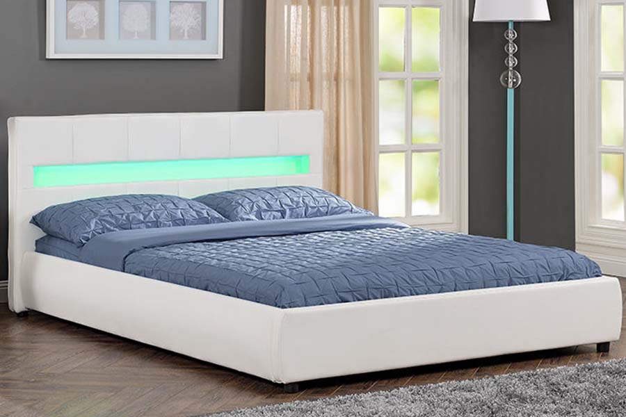 1813 White PU Soft bed DUXERIT Upholstered Bed Artus