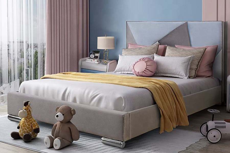 MDLXXI Synthetica Leather Singulus lectus Color-coded Headboard Kids lecti