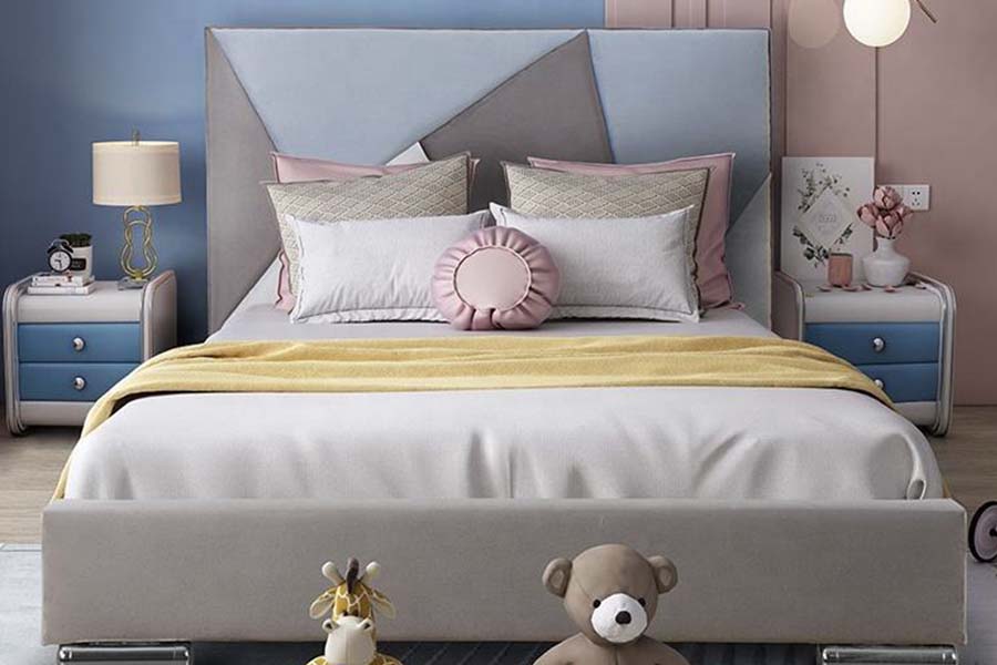 MDLXXI Synthetica Leather Singulus lectus Color-coded Headboard Kids lecti