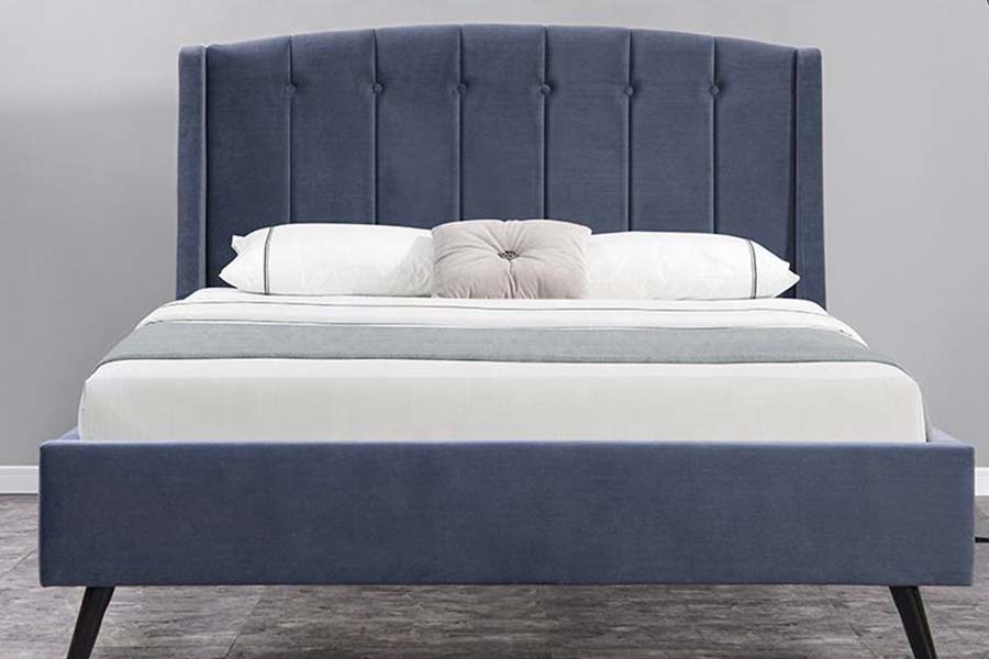 1663 Duplex Tufted Velvet Wood Bed ascensum Bed
