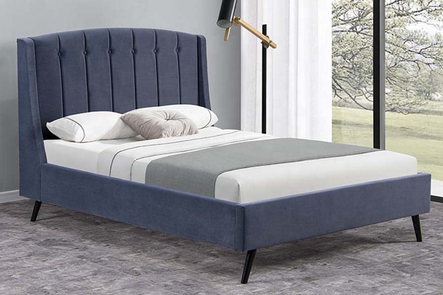 1663 Duplex Tufted Velvet Wood Bed ascensum Bed