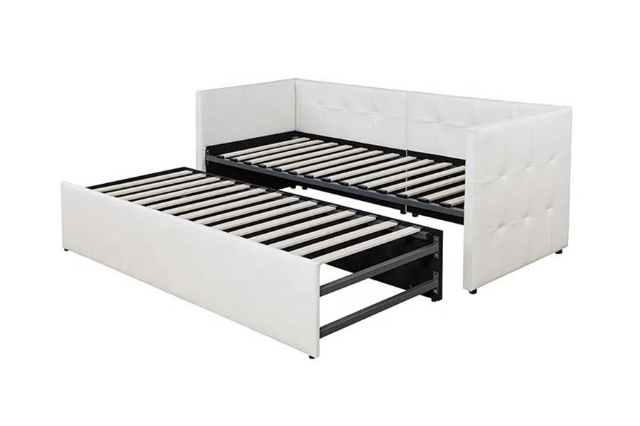 1637 Trundle Soft Leather Day Sofa bed