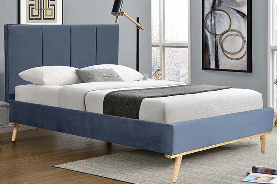 1495 Fabric Double Bed Durable Bed Frame Upholstered Bed