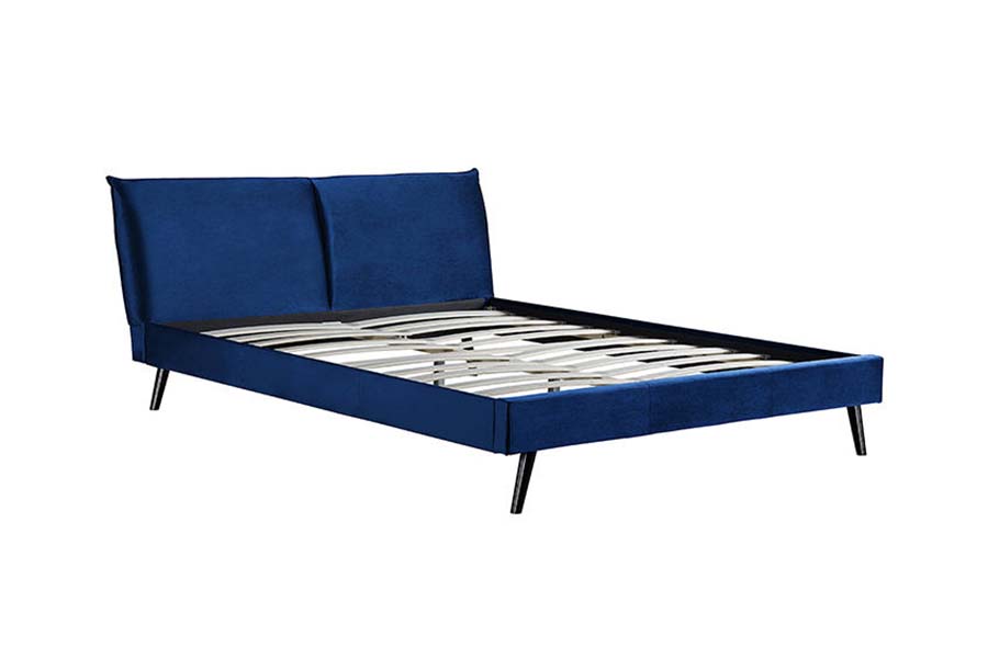 1494 Lignea Leg Reginae Bed Blue Soft Headboard ascensum Bed