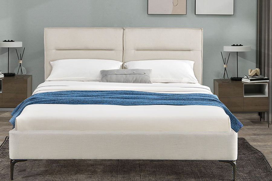 4266 Zip-Headboard linteo Gris ascensum lectum