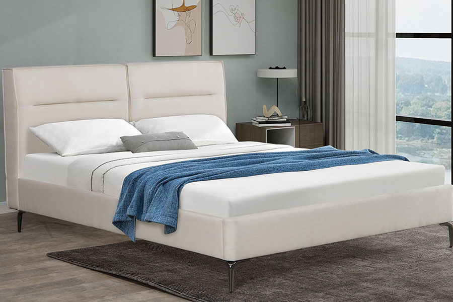 4266 Zip-Headboard linteo Gris ascensum lectum