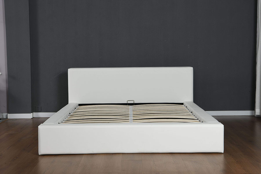 4246 Scandinavian Minimalist Faux Leather Storage Bed Frame