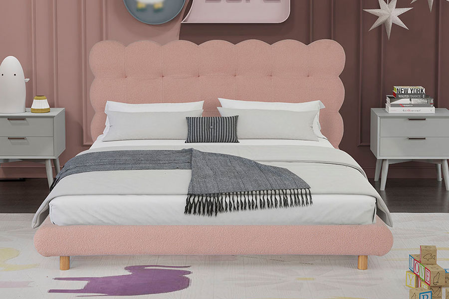 4134 French Design Sherpa Lana caespitosa Upholstered Bed