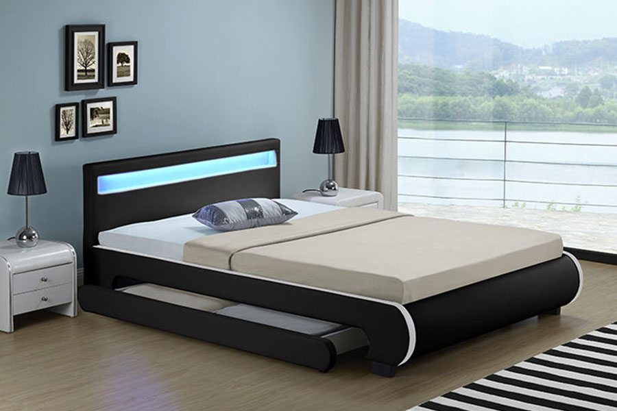 1135-1D DUXERIT PRAECLUSIO ascensum Drawer PU Leather Bed