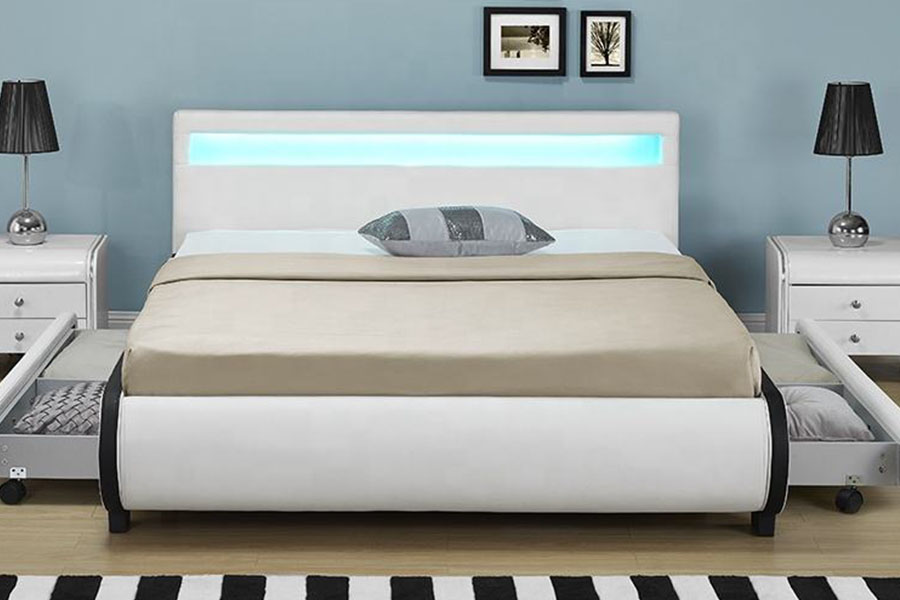 1135-1D DUXERIT PRAECLUSIO ascensum Drawer PU Leather Bed