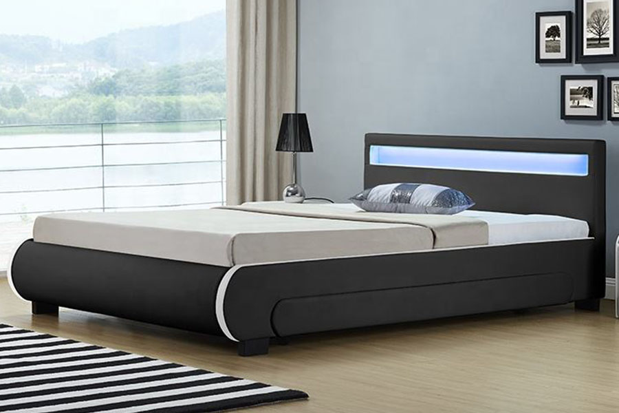 1135-1D DUXERIT PRAECLUSIO ascensum Drawer PU Leather Bed