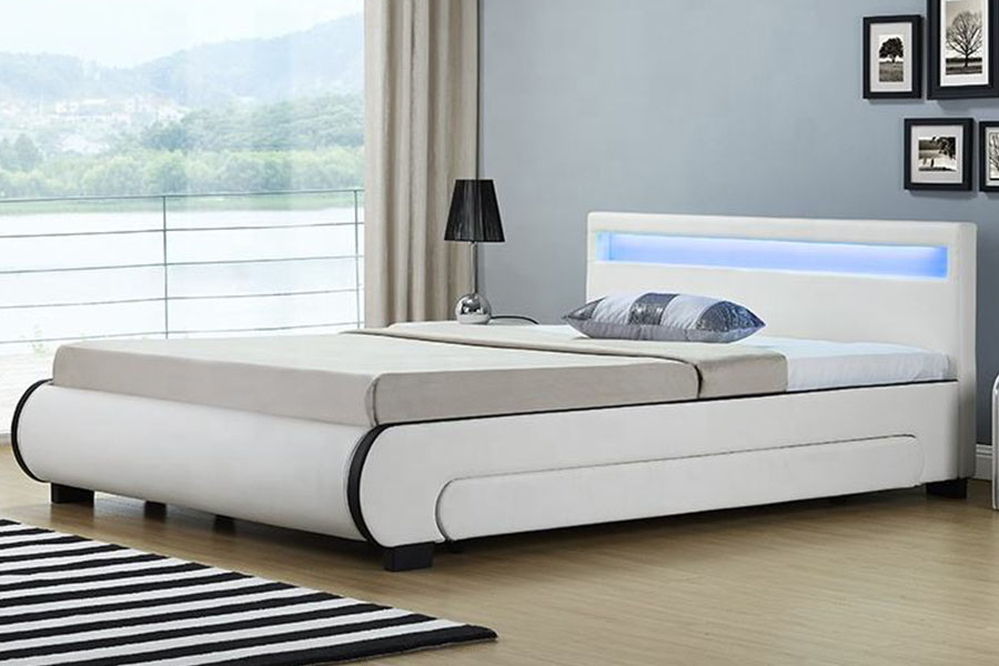 1135-1D DUXERIT PRAECLUSIO ascensum Drawer PU Leather Bed