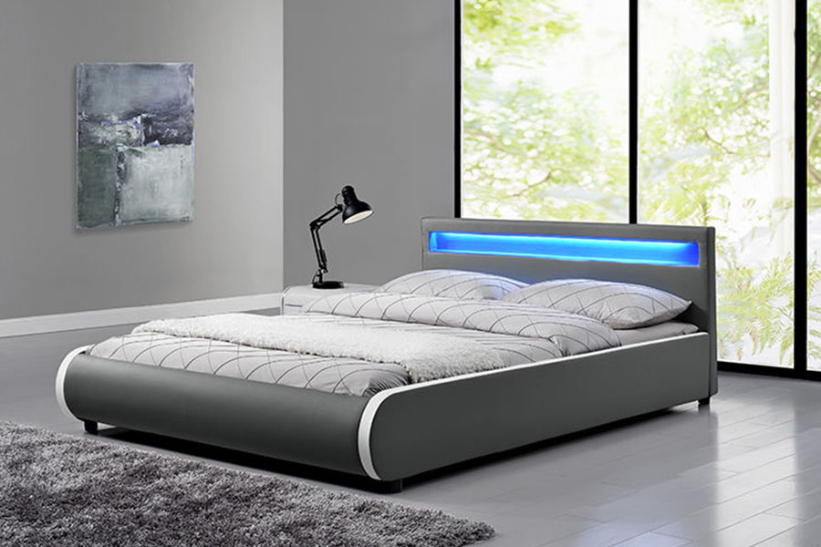 1125-1 Duplex PU Leather Lignum solidum ascensum Bed