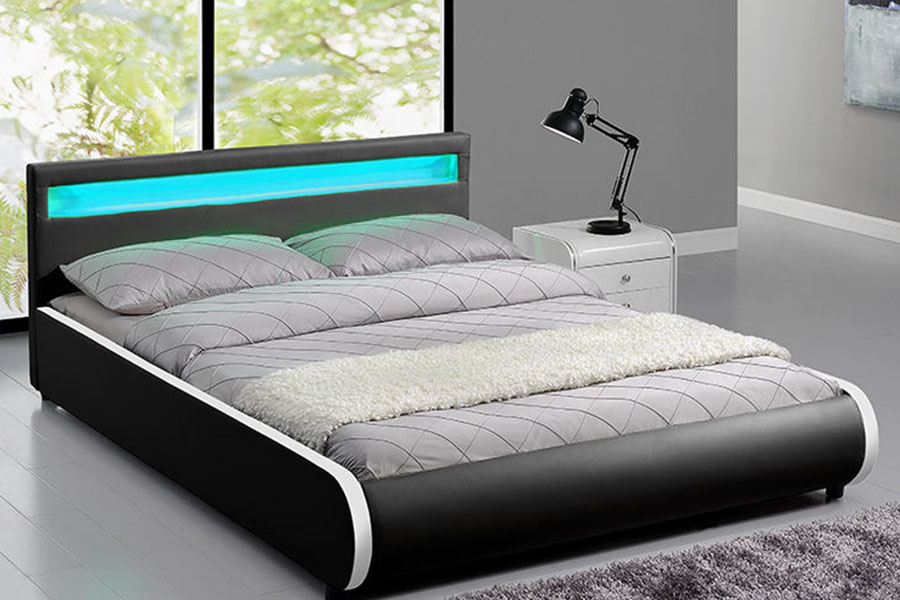 1125-1 Duplex PU Leather Lignum solidum ascensum Bed