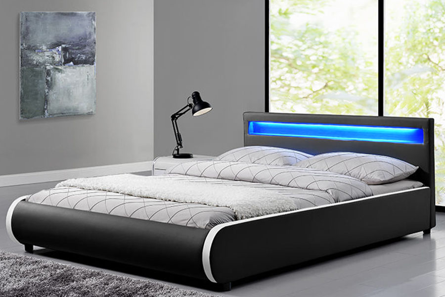 1125-1 Duplex PU Leather Lignum solidum ascensum Bed