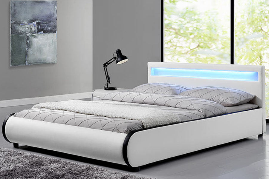 1125-1 Duplex PU Leather Lignum solidum ascensum Bed