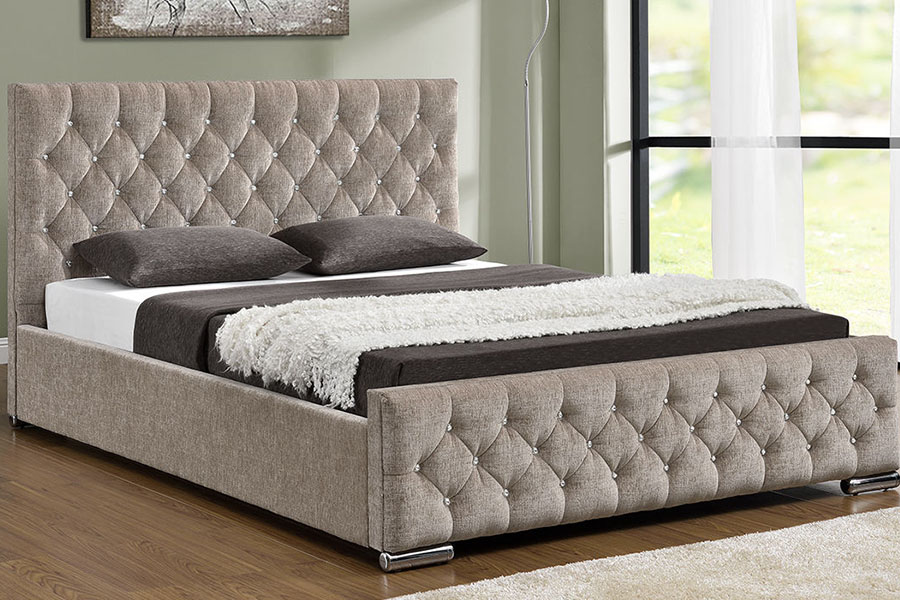 1151G Luxuria Velvet Leva Rex Storage Tufted Bed Frame