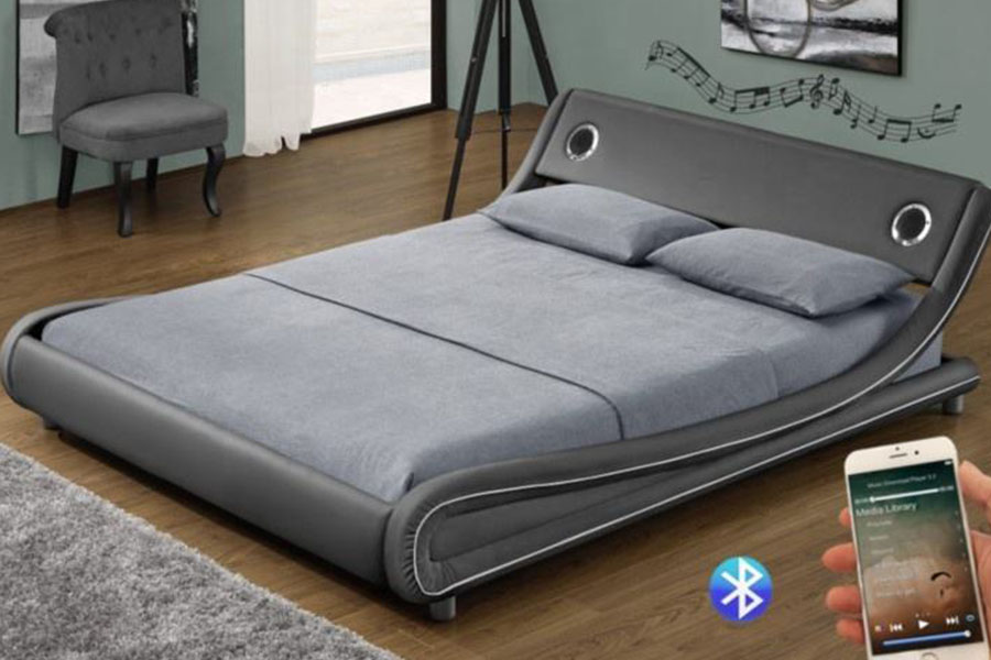 1140S Gas Leva Musica Orator Synthetic Leather Bed Frame