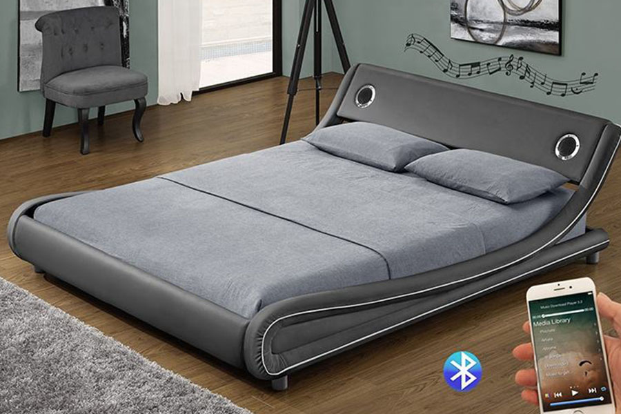 1140S Gas Leva Musica Orator Synthetic Leather Bed Frame