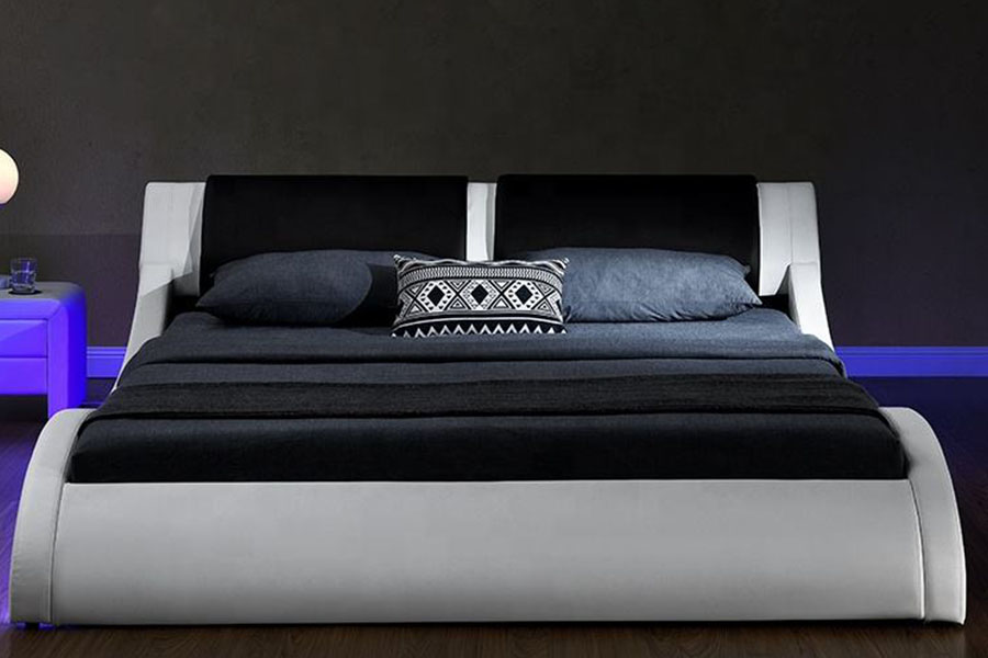 1187-1 Italian S-figura DUXERIT Leather King Upholstered Bed Frame