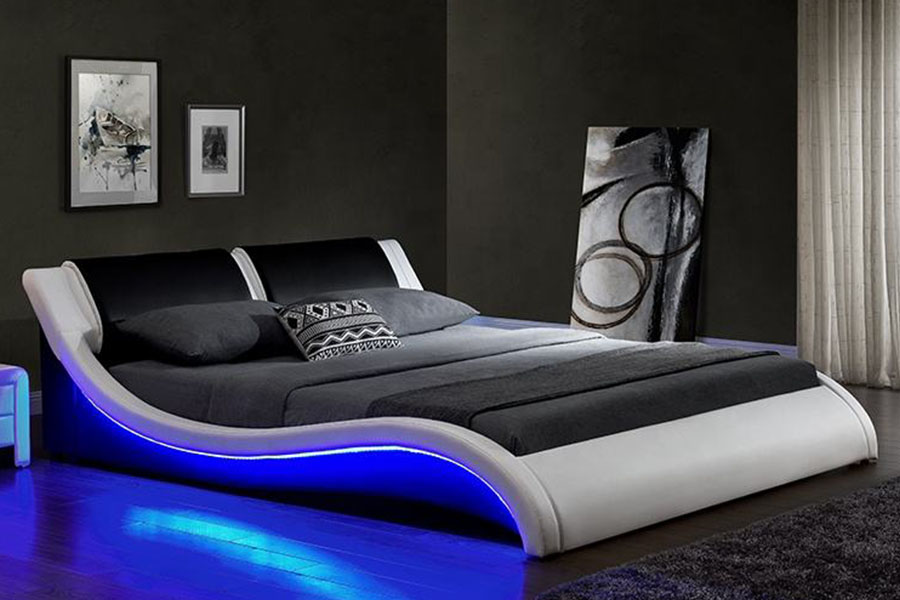 1187-1 Italian S-figura DUXERIT Leather King Upholstered Bed Frame