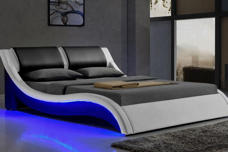 1187-1 Italian S-figura DUXERIT Leather King Upholstered Bed Frame