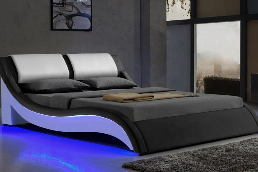 1187-1 Italian S-figura DUXERIT Leather King Upholstered Bed Frame
