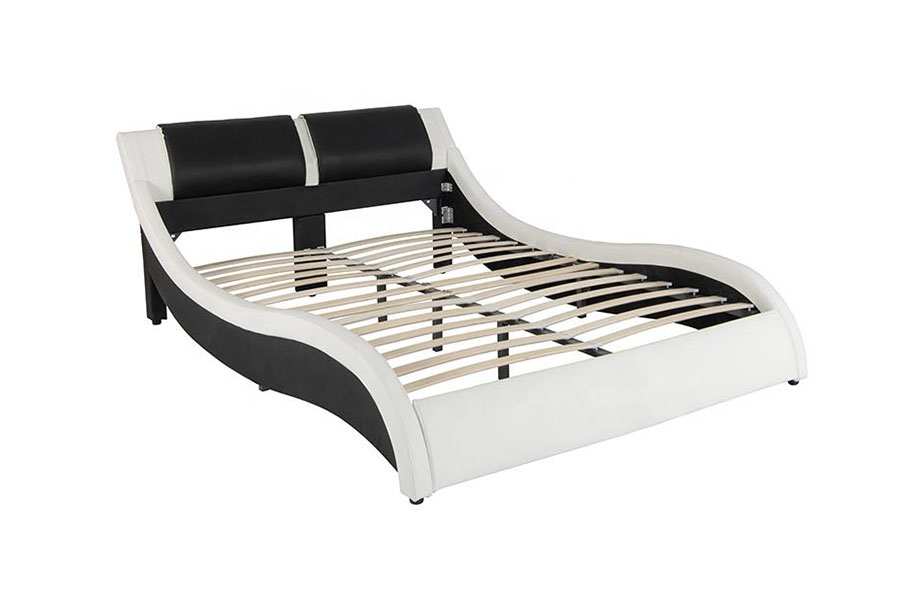 1178-1 Wave-Sicut DUXERIT Frame Leather Regina Rex ascensum Bed