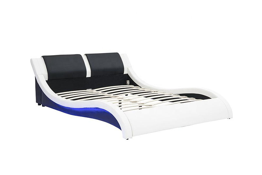 1178-1 Wave-Sicut DUXERIT Frame Leather Regina Rex ascensum Bed