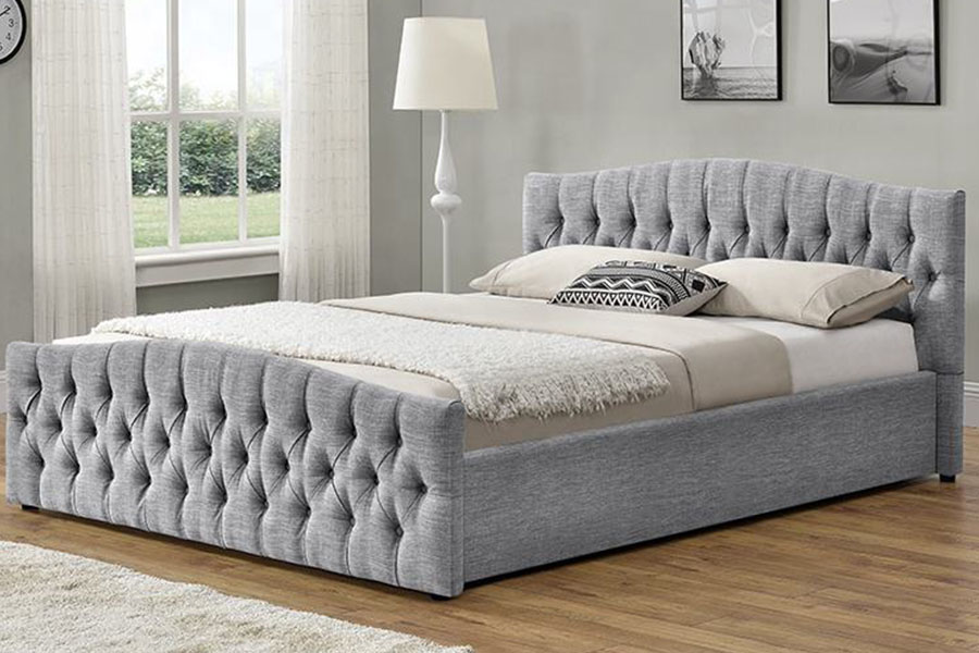 1173G Linten Fabric Gas Leva Ottoman Soft Panel Storage Bed