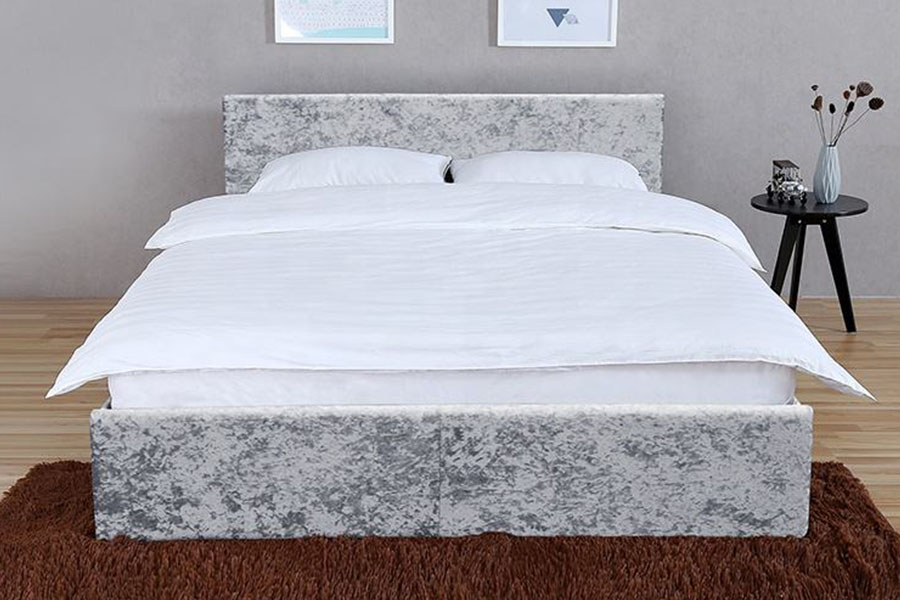 1166G Rex Ottomanus Gas Leva PU Velvet Storage Bed Frame