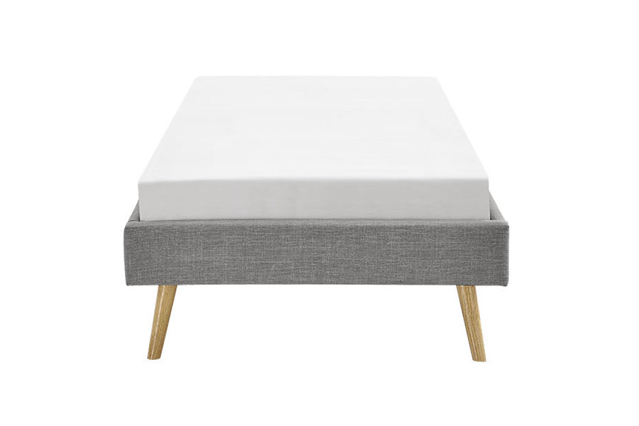 1159C Scandinavian Plywood Panel Linen Wood Pedes Bed