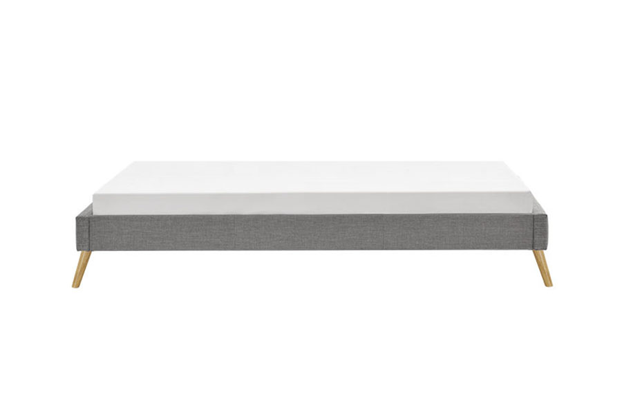 1159C Scandinavian Plywood Panel Linen Wood Pedes Bed