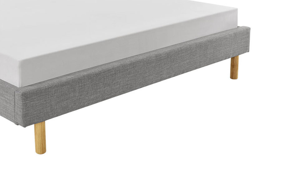 1159B Modern Wood Feet Linen Fabric High Quality Single Bed
