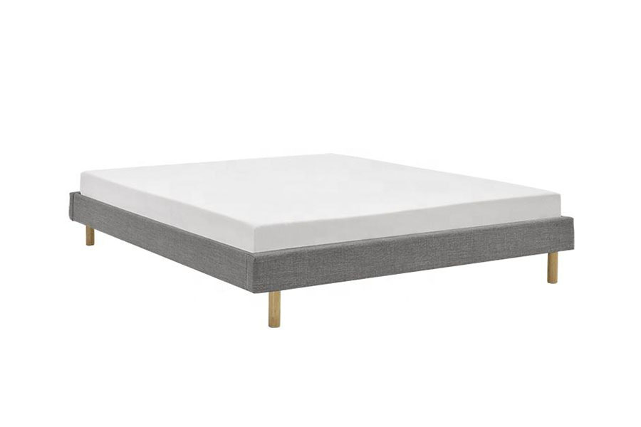 1159B Modern Wood Feet Linen Fabric High Quality Single Bed