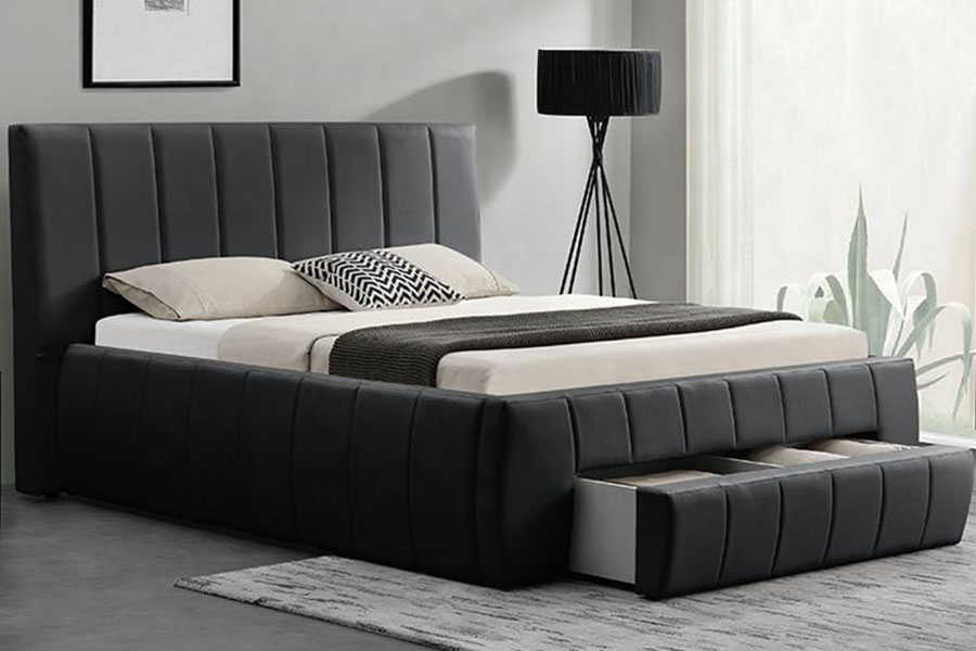 1238D Europae PU-Leather Drawer-Storage Rex ascensum Bed Frame
