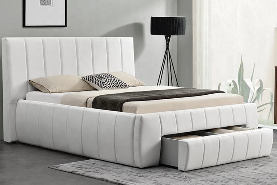 1238D Europae PU-Leather Drawer-Storage Rex ascensum Bed Frame