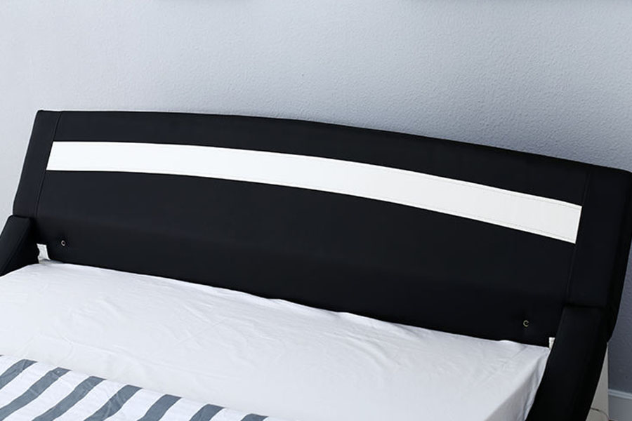 1188-1-2B Modern PU Leather LED Upholstered Bed Frame